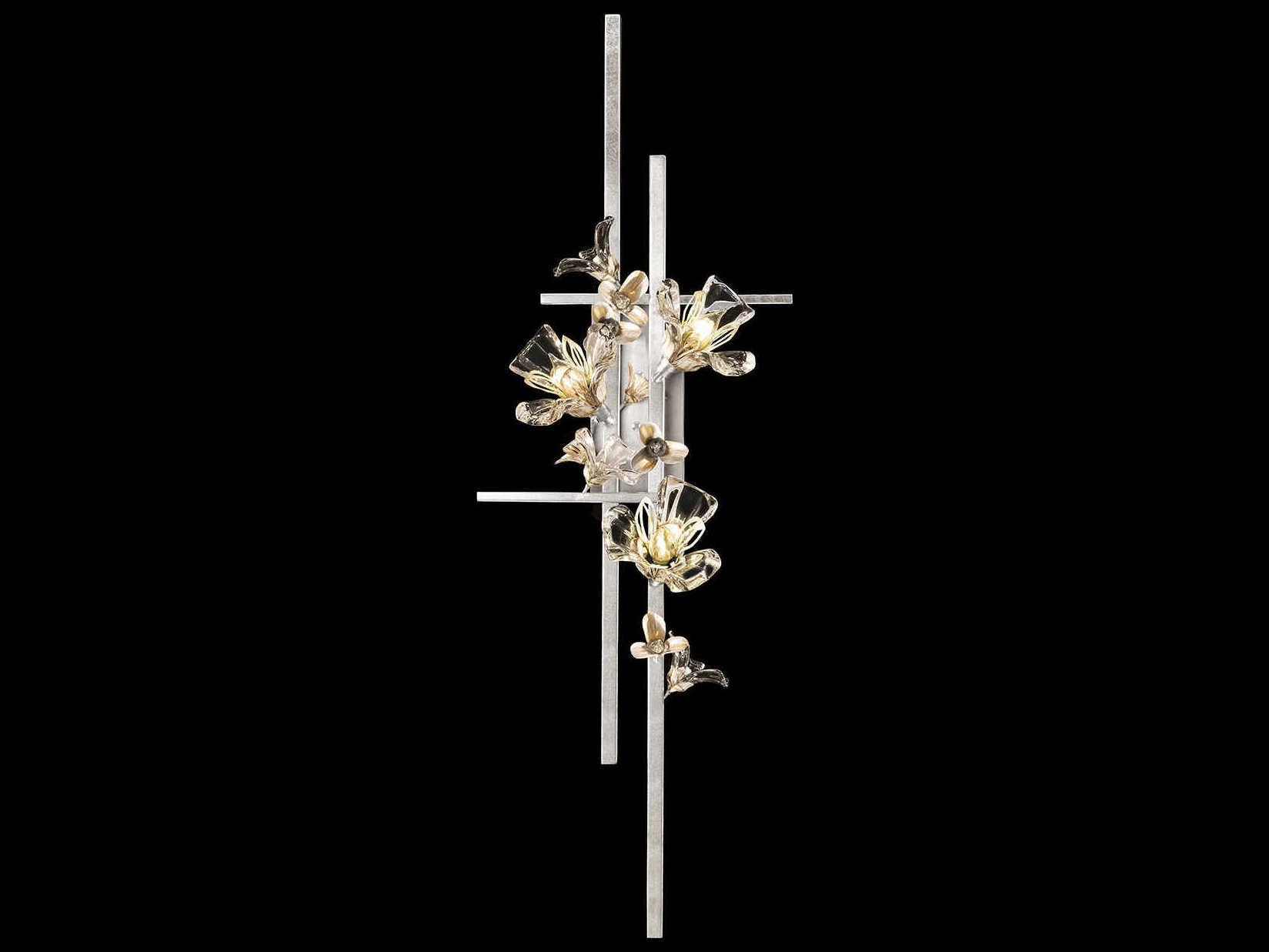 Fine Art Handcrafted Lighting Azu 3-Light Silver Crystal Wall Sconce
