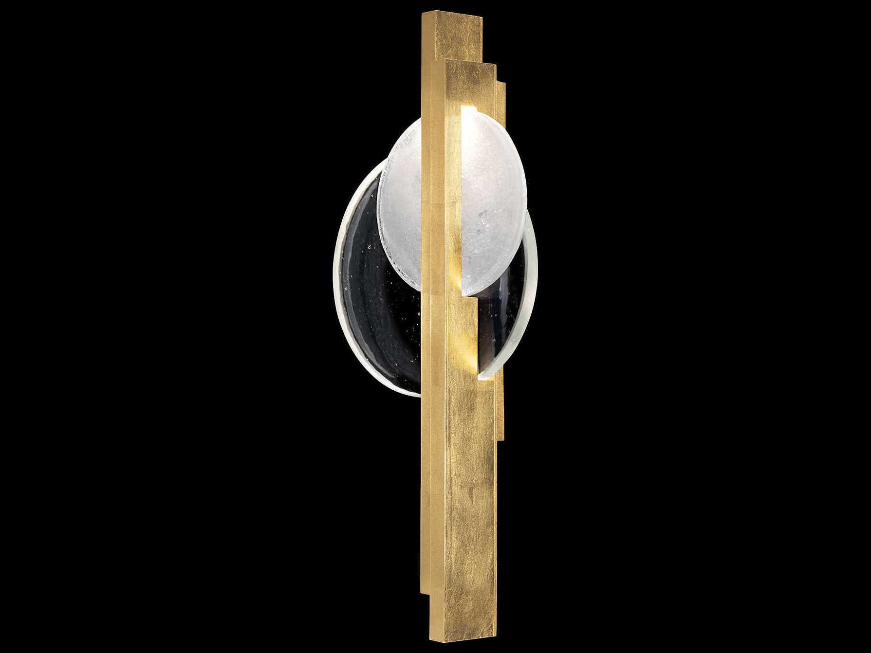 Fine Art Handcrafted Lighting Selene 2-Light Gold Leaf Glass LED Wall Sconce