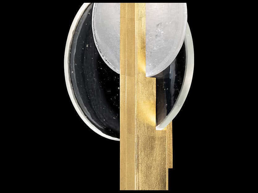 Fine Art Handcrafted Lighting Selene 2-Light Gold Leaf Glass LED Wall Sconce