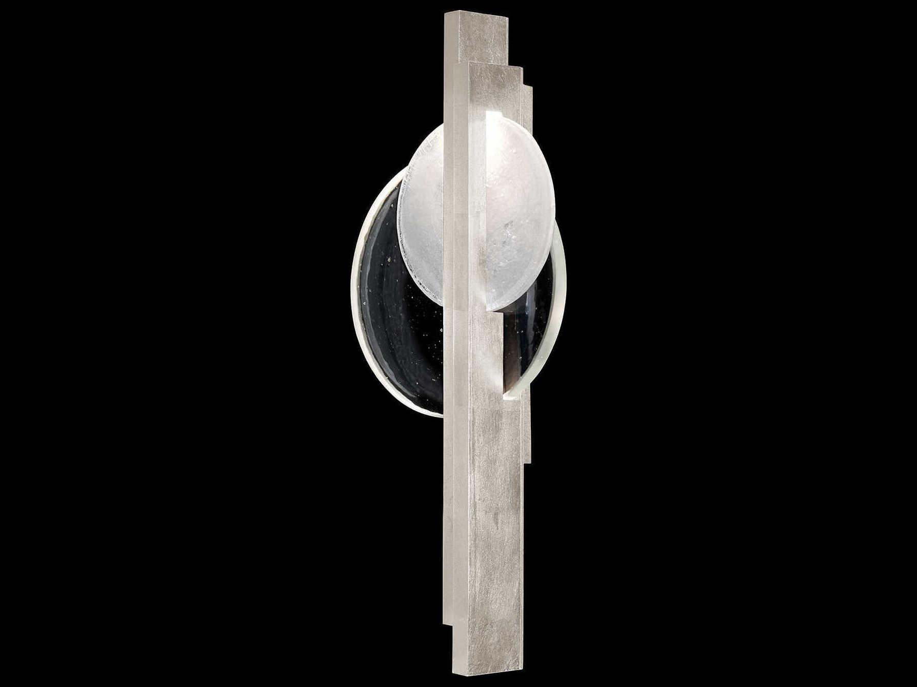 Fine Art Handcrafted Lighting Selene 2-Light Silver Leaf Glass LED Wall Sconce