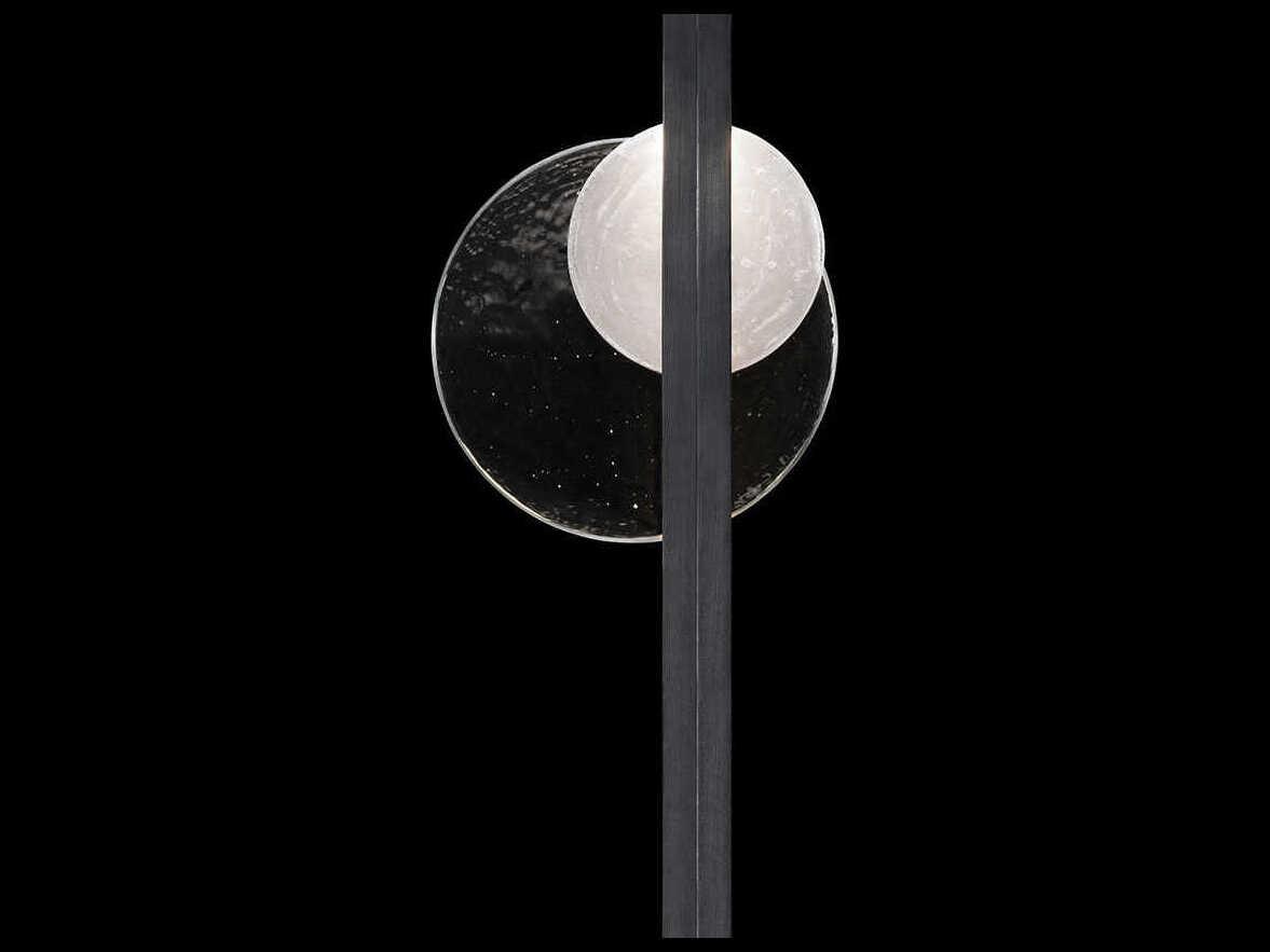 Fine Art Handcrafted Lighting Selene 2-Light Black Iron Glass LED Wall Sconce