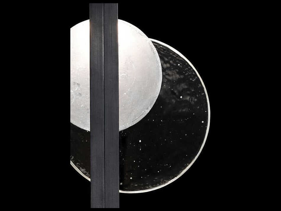Fine Art Handcrafted Lighting Selene 2-Light Black Iron Glass LED Wall Sconce