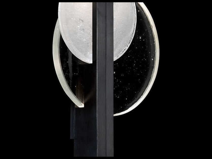 Fine Art Handcrafted Lighting Selene 2-Light Black Iron Glass LED Wall Sconce