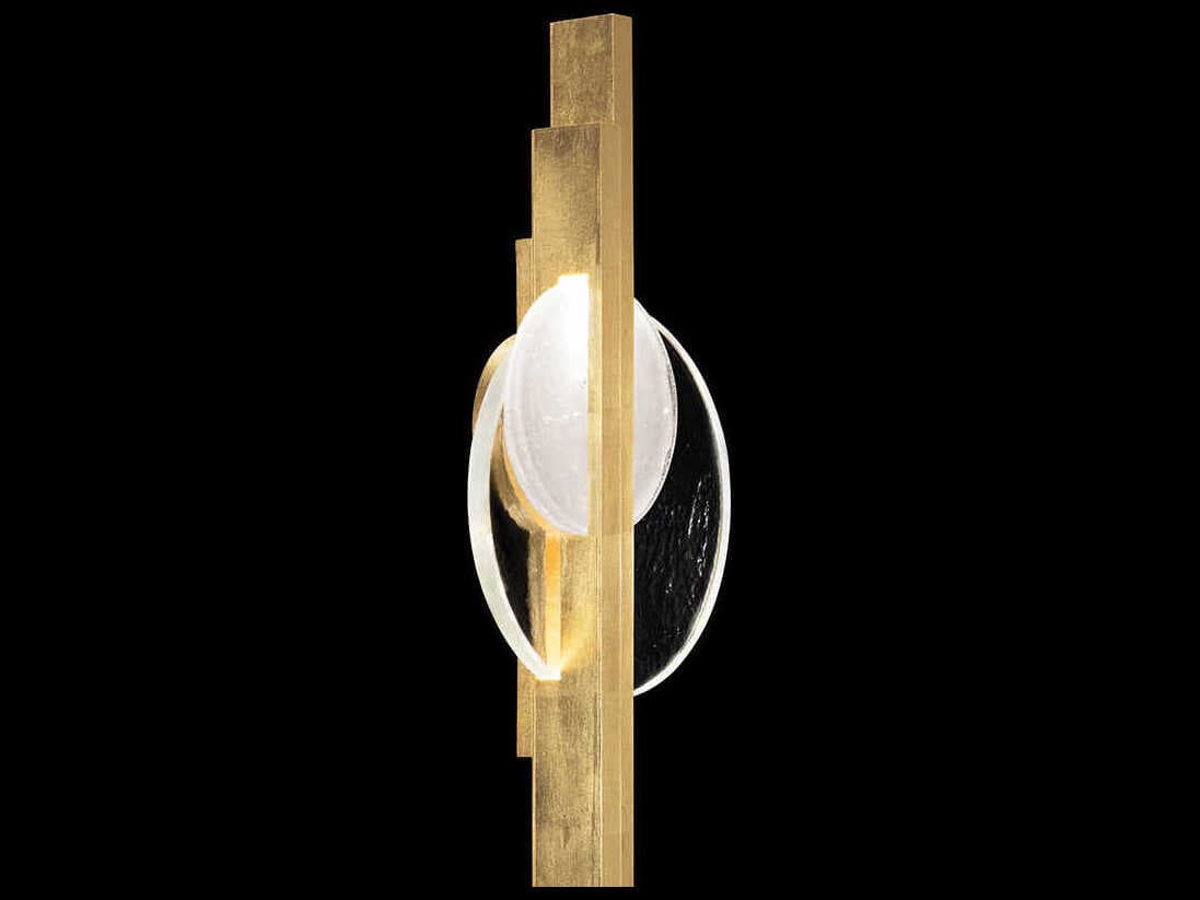 Fine Art Handcrafted Lighting Selene 2-Light Gold Leaf Glass LED Wall Sconce