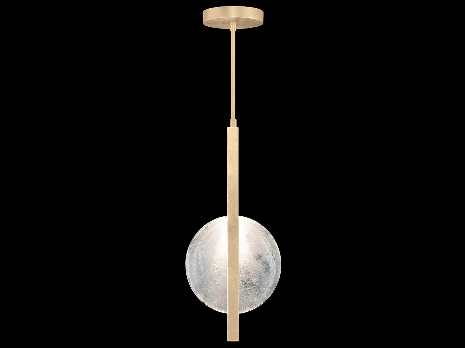 Fine Art Handcrafted Lighting Selene 2-Light Soft Gold Glass LED Round Mini Pendant