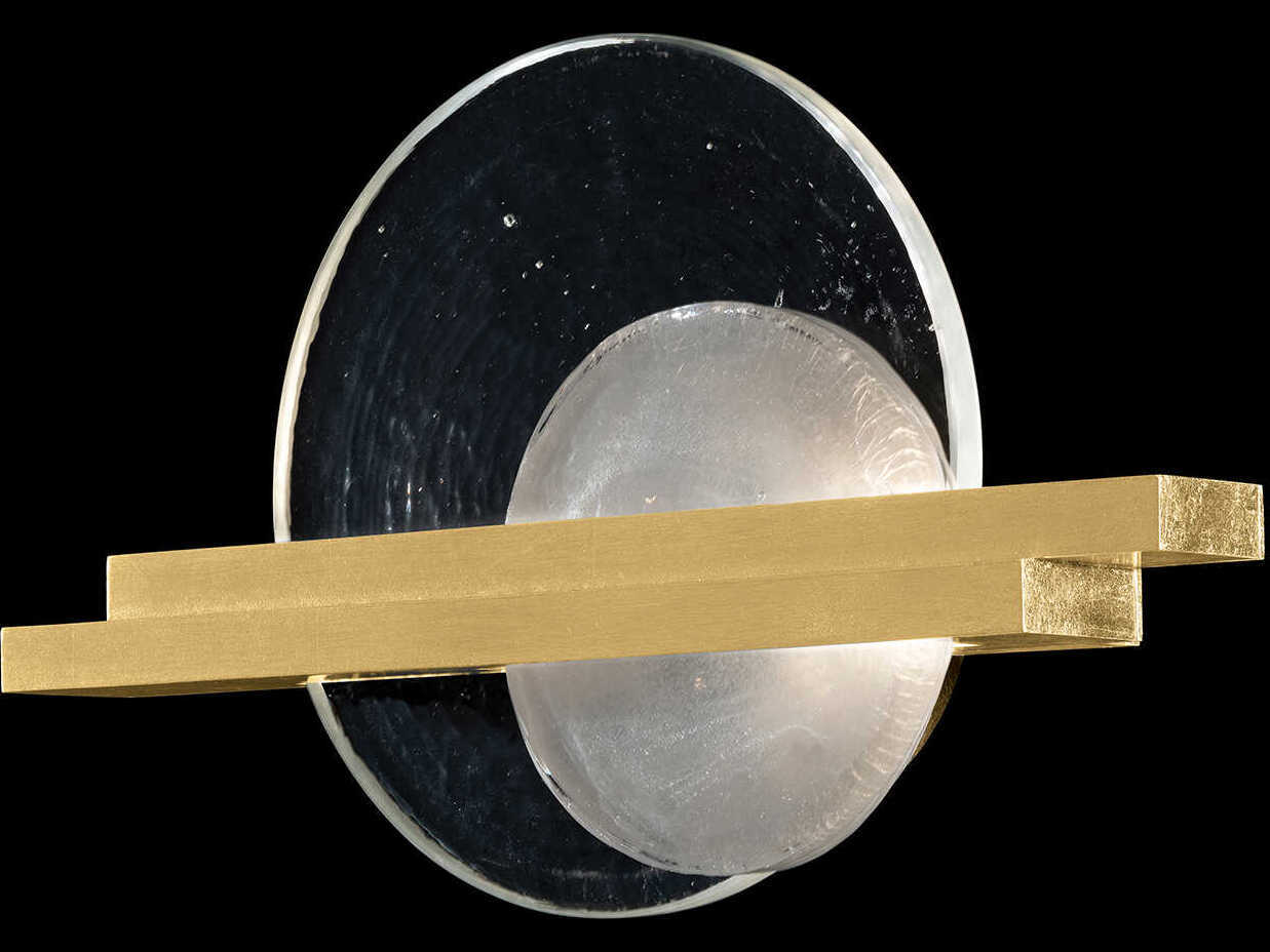 Fine Art Handcrafted Lighting Selene 2-Light Gold Leaf Glass LED Wall Sconce