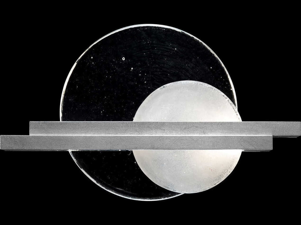 Fine Art Handcrafted Lighting Selene 2-Light Silver Leaf Glass LED Wall Sconce