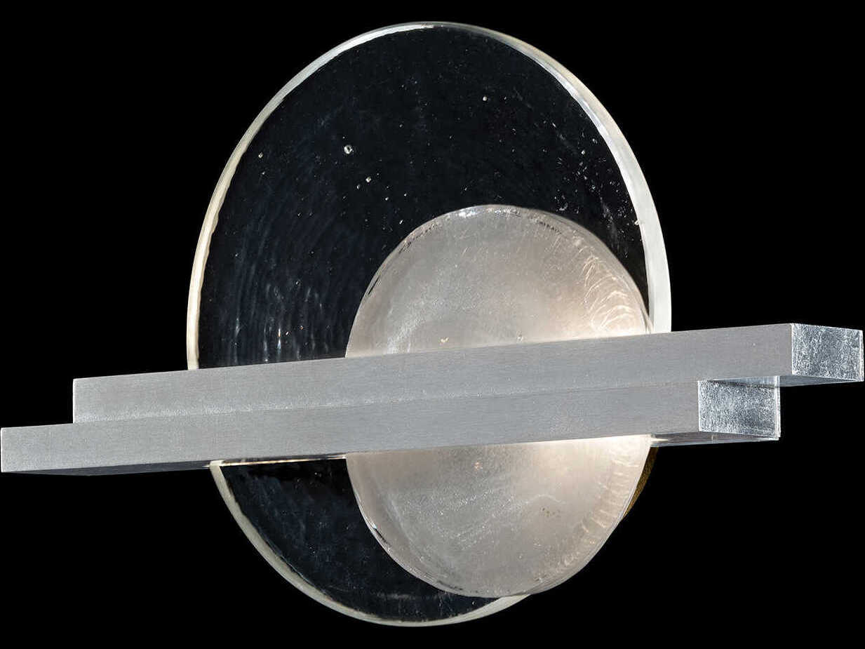 Fine Art Handcrafted Lighting Selene 2-Light Silver Leaf Glass LED Wall Sconce