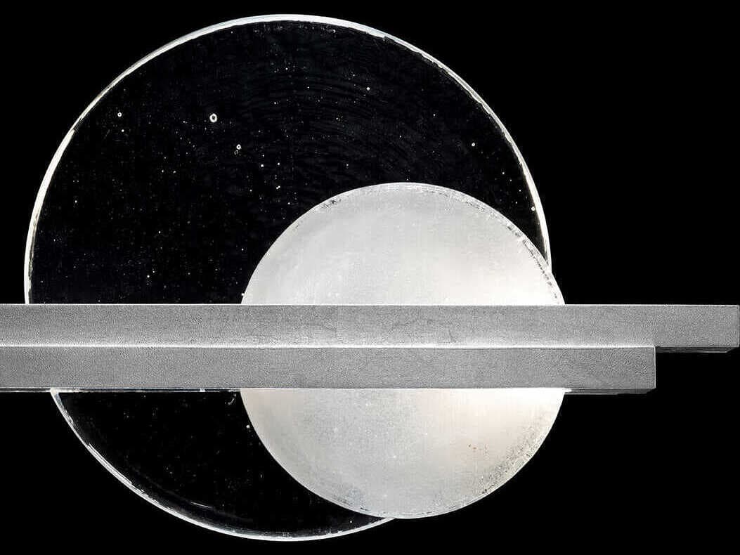 Fine Art Handcrafted Lighting Selene 2-Light Silver Leaf Glass LED Wall Sconce