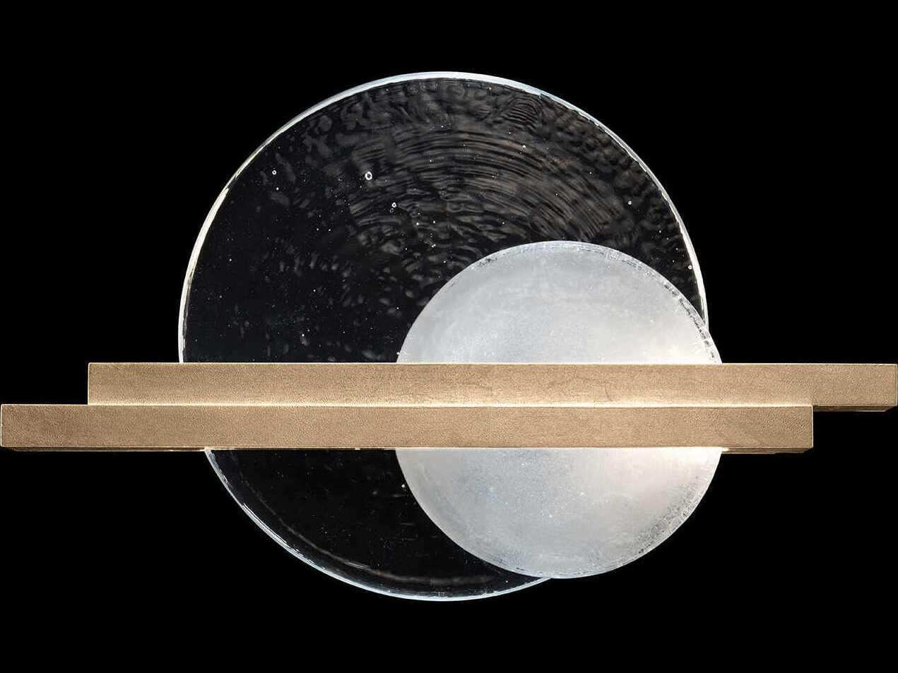 Fine Art Handcrafted Lighting Selene 2-Light Soft Gold Glass LED Wall Sconce