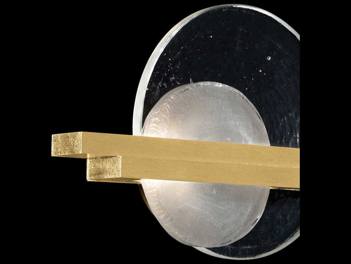 Fine Art Handcrafted Lighting Selene 2-Light Gold Leaf Glass LED Wall Sconce