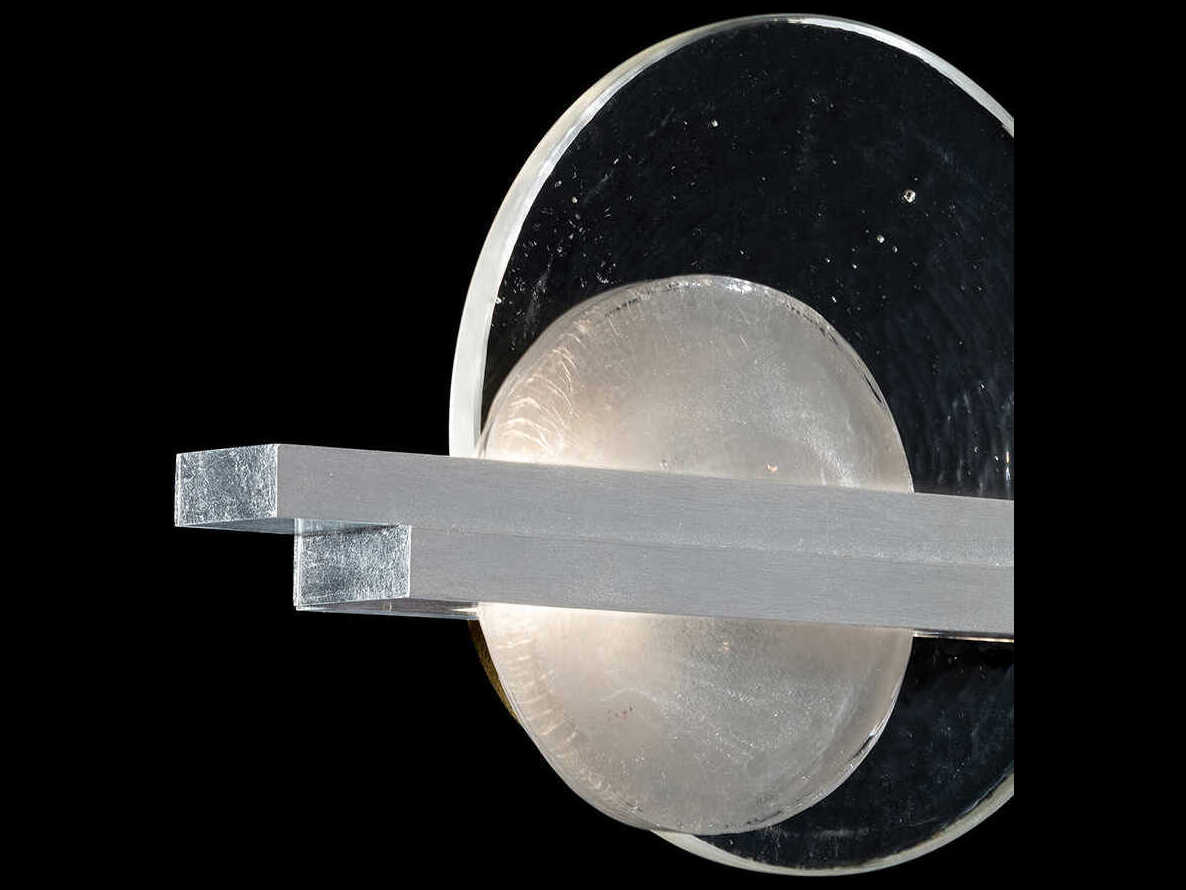 Fine Art Handcrafted Lighting Selene 2-Light Silver Leaf Glass LED Wall Sconce