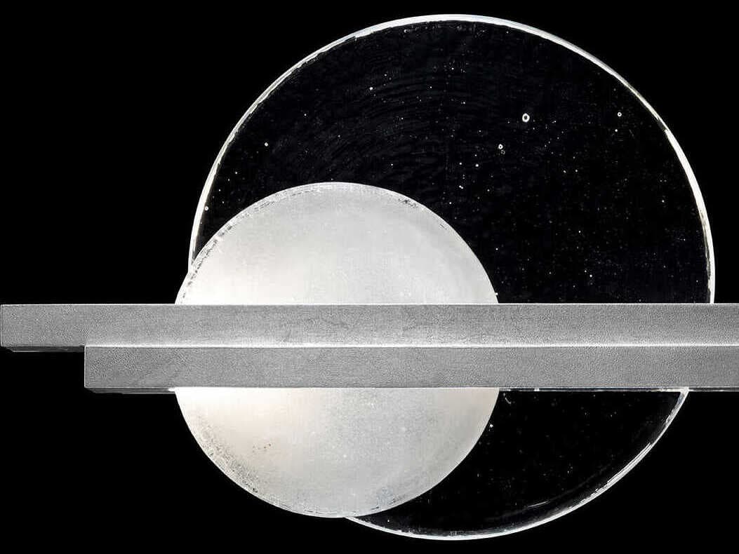 Fine Art Handcrafted Lighting Selene 2-Light Silver Leaf Glass LED Wall Sconce