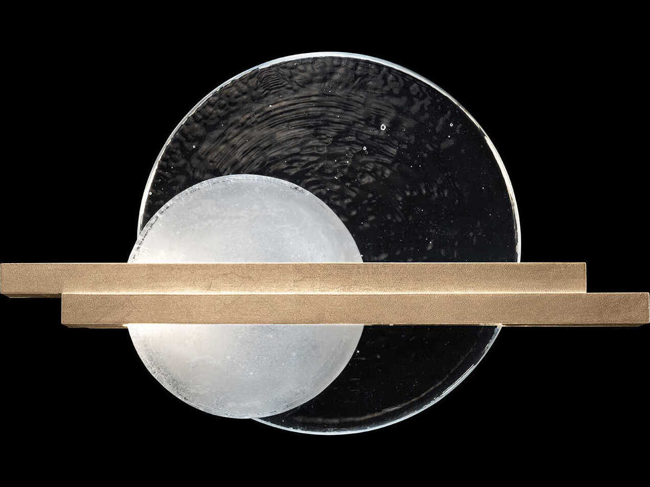 Fine Art Handcrafted Lighting Selene 2-Light Soft Gold Glass LED Wall Sconce