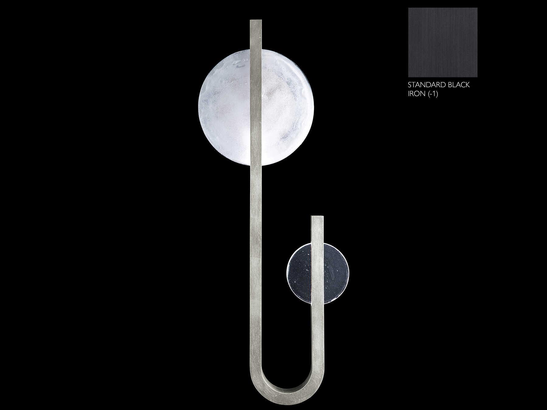 Fine Art Handcrafted Lighting Selene 2-Light Black Glass LED Wall Sconce
