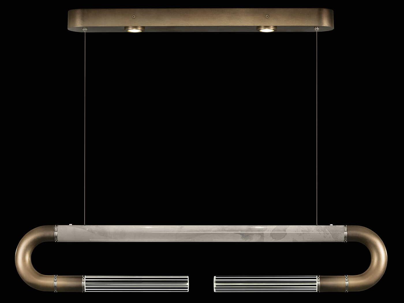 Fine Art Handcrafted Lighting Antonia 2-Light Gold Linear Island Pendant