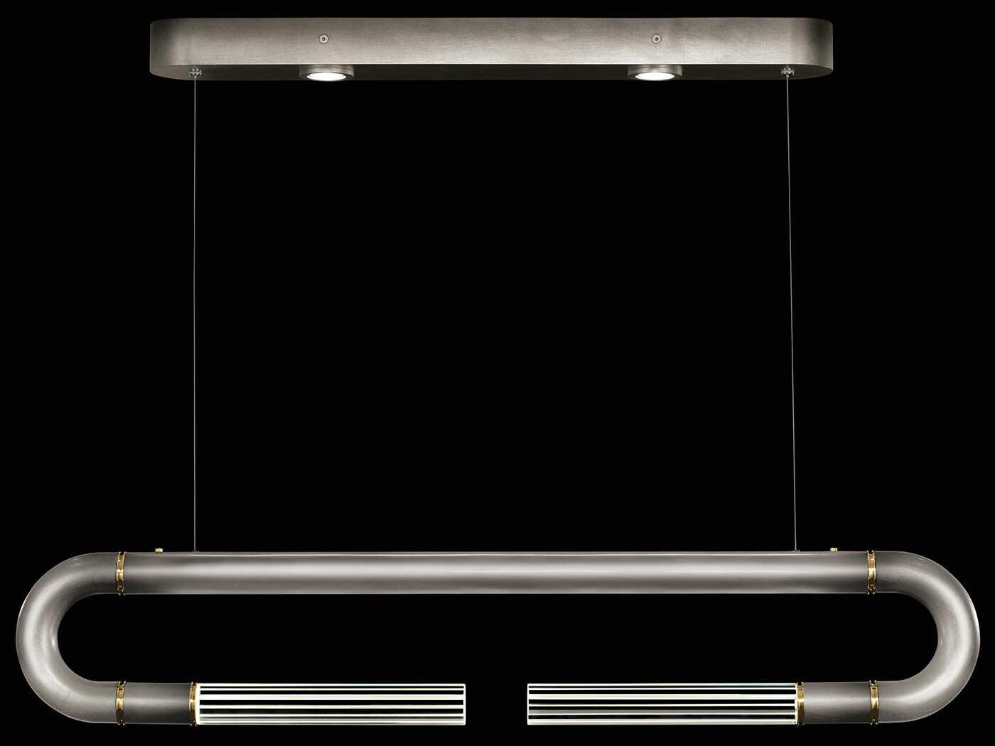 Fine Art Handcrafted Lighting Antonia 2-Light Gold Linear Island Pendant