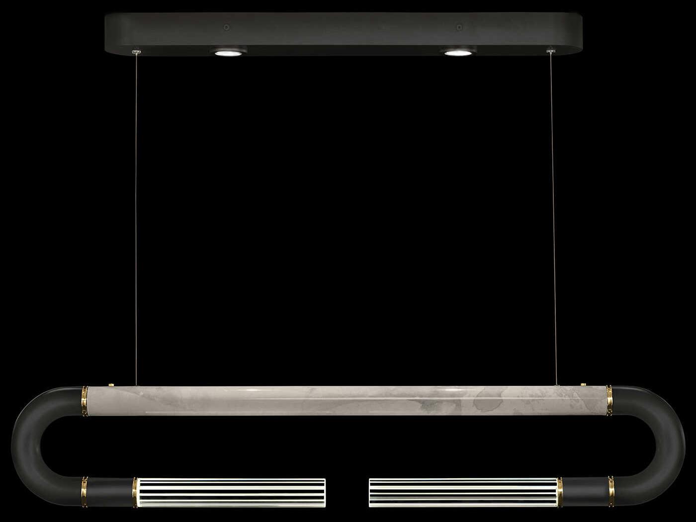 Fine Art Handcrafted Lighting Antonia 2-Light Gold Linear Island Pendant