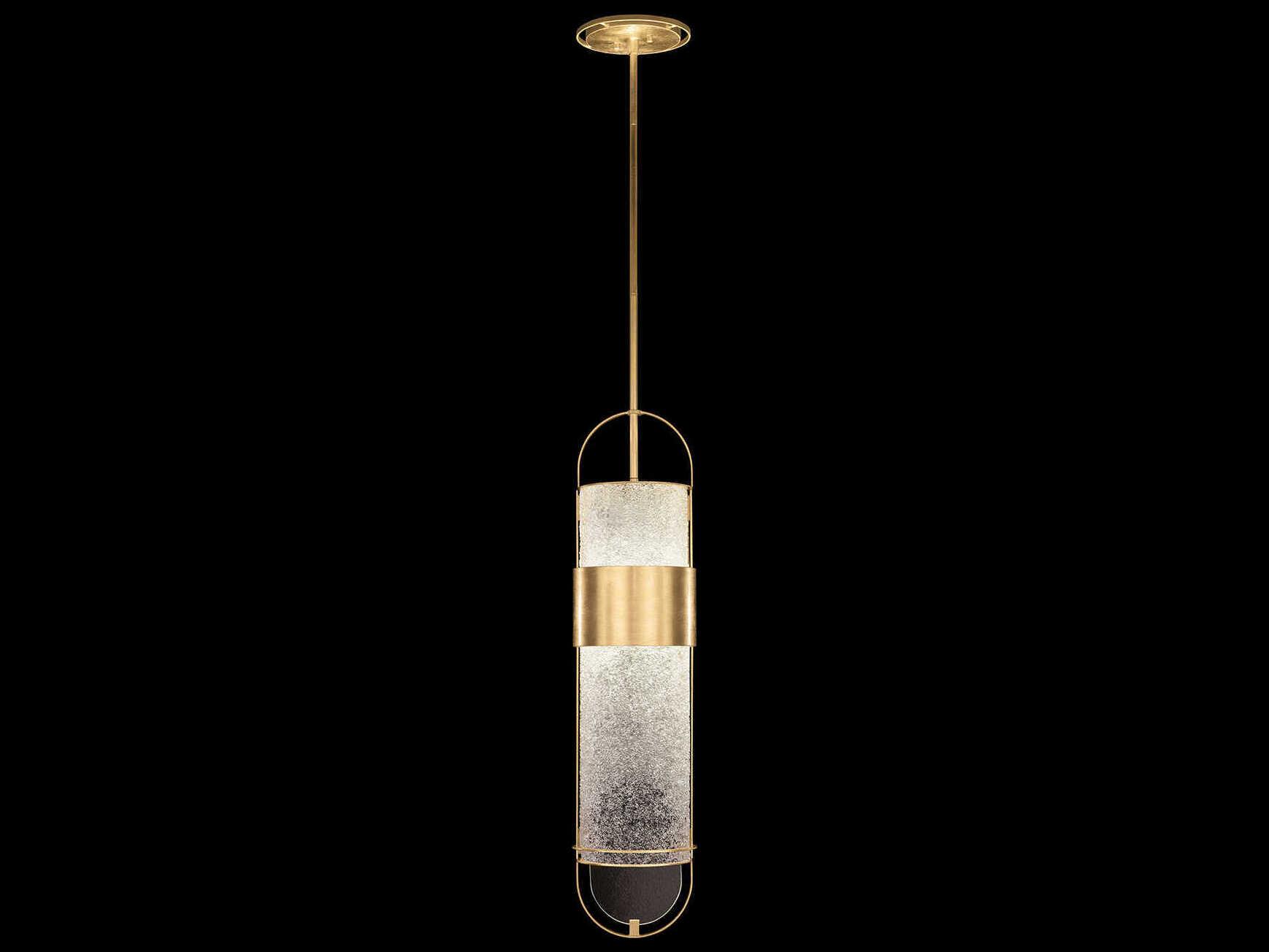 Fine Art Handcrafted Lighting Bond 2-Light Gold Cylinder Mini Pendant