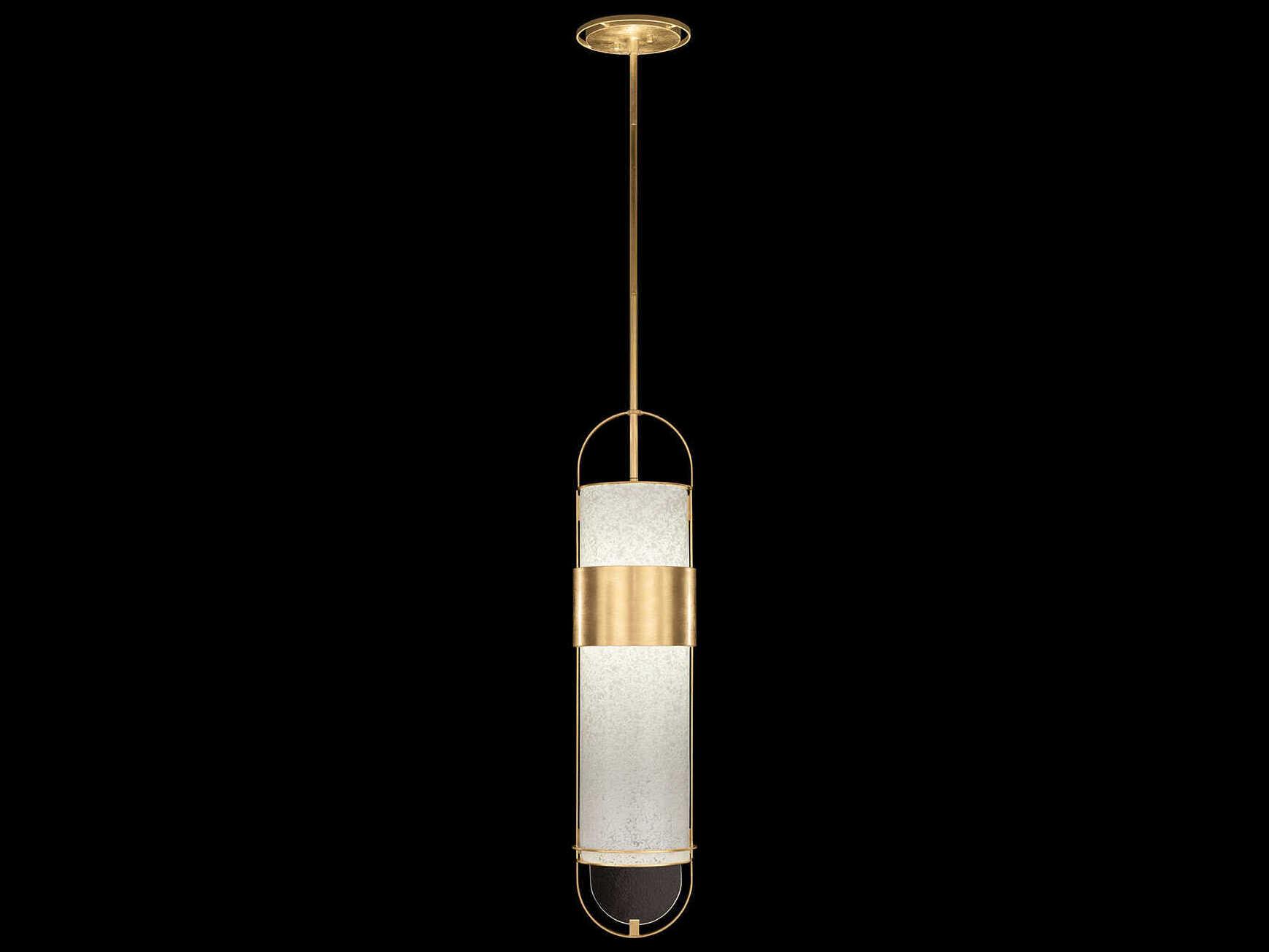 Fine Art Handcrafted Lighting Bond 2-Light Gold Cylinder Mini Pendant