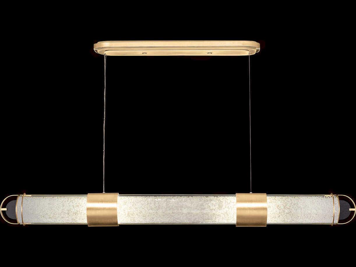 Fine Art Handcrafted Lighting Bond 4-Light Gold Linear Island Pendant