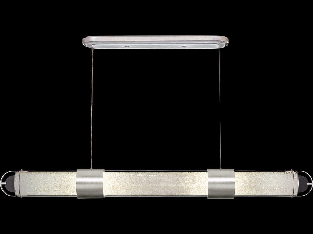 Fine Art Handcrafted Lighting Bond 4-Light Silver Linear Island Pendant