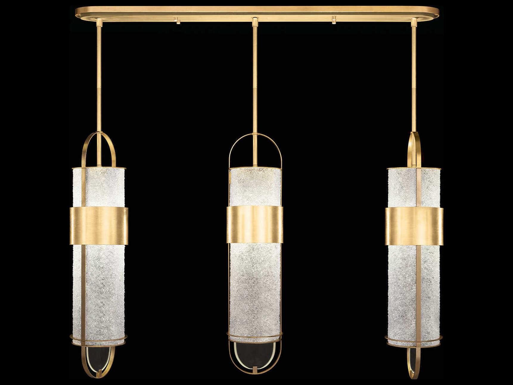 Fine Art Handcrafted Lighting Bond 6-Light Gold Linear Island Pendant