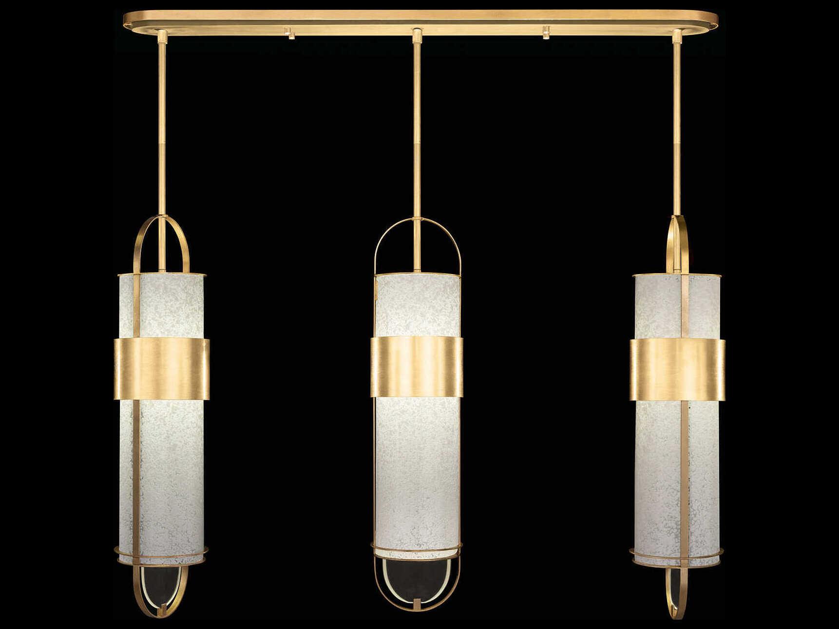 Fine Art Handcrafted Lighting Bond 6-Light Gold Linear Island Pendant