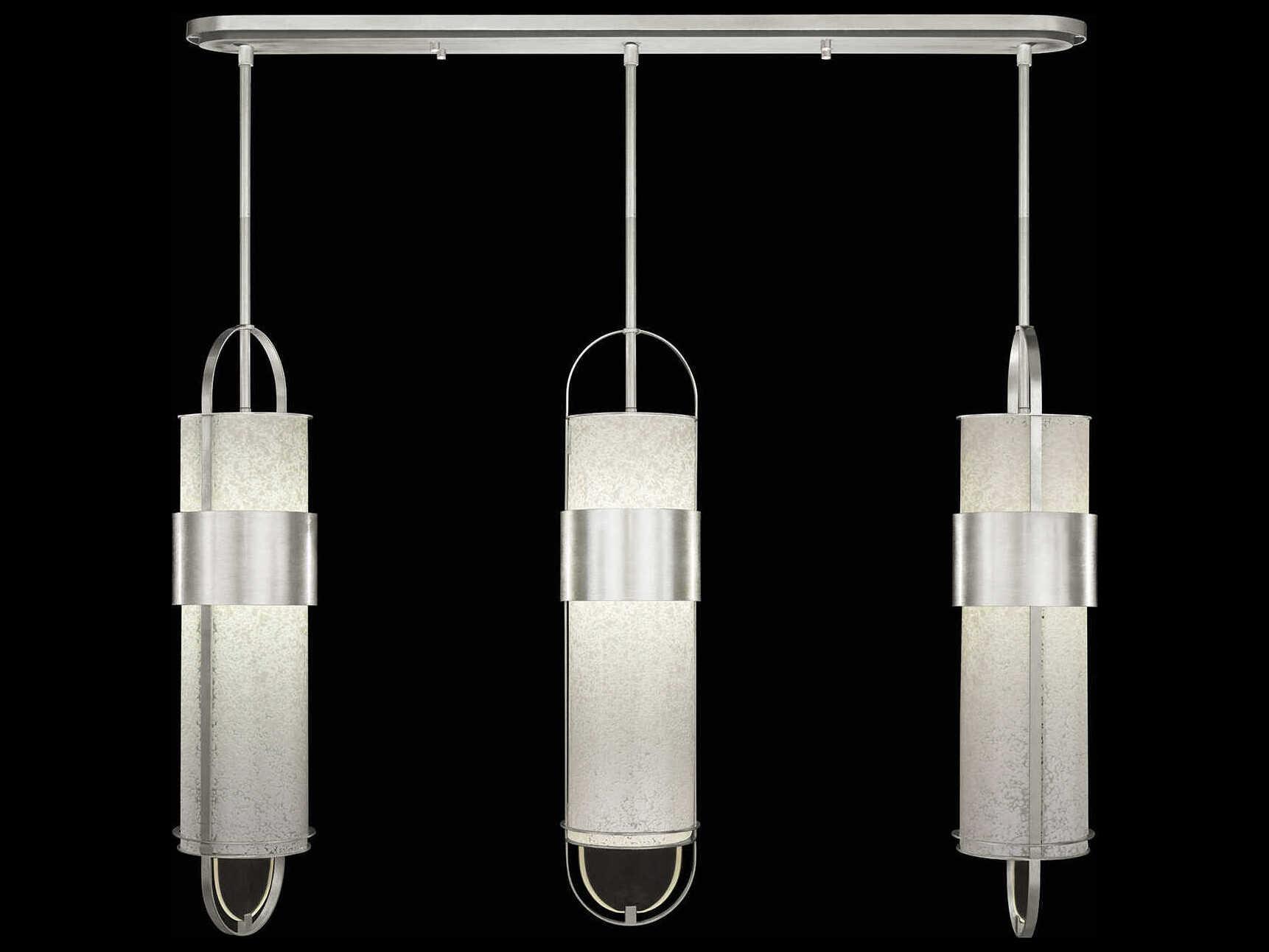 Fine Art Handcrafted Lighting Bond 6-Light Silver Linear Island Pendant