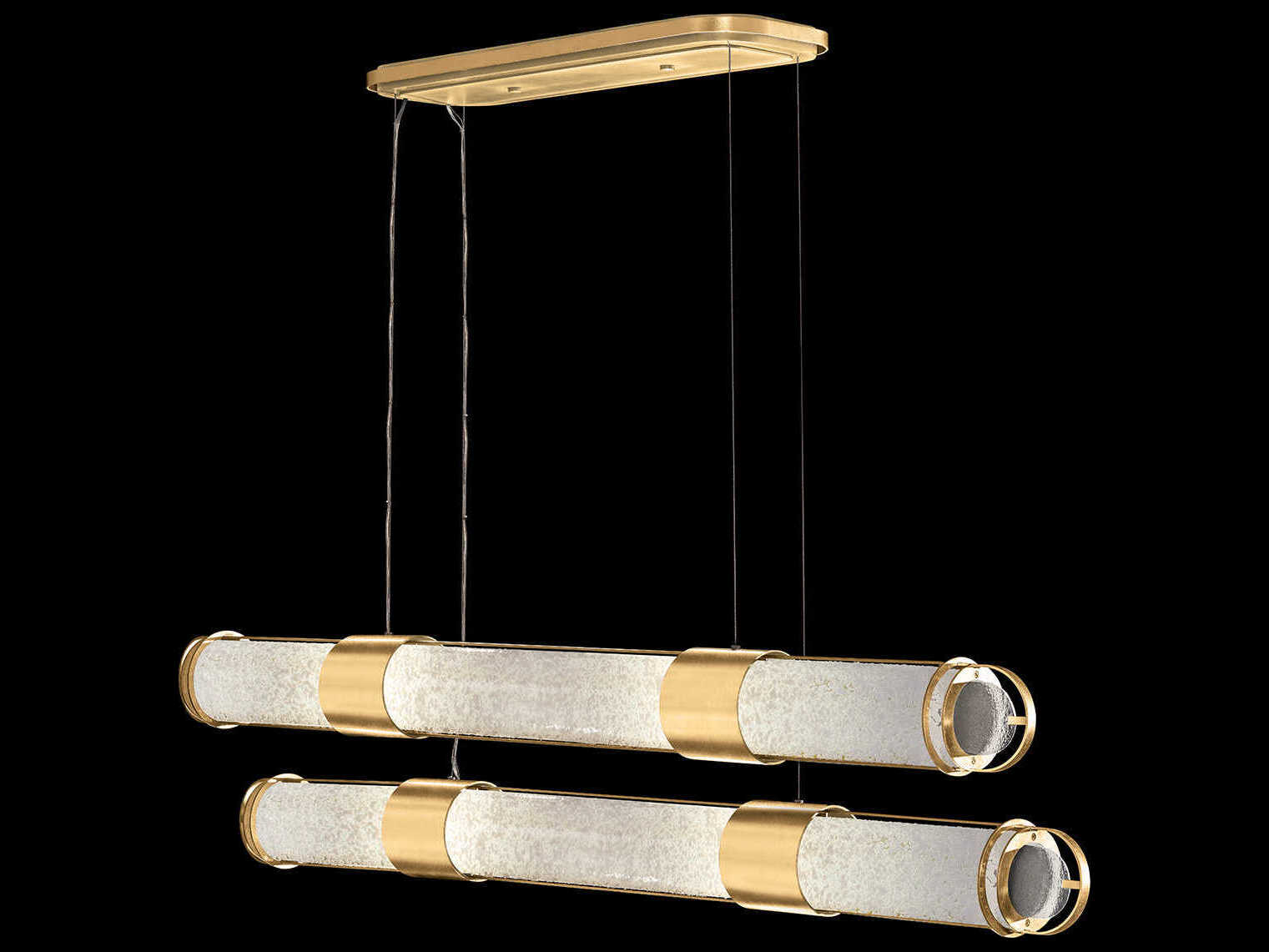 Fine Art Handcrafted Lighting Bond 8-Light Gold Linear Island Pendant