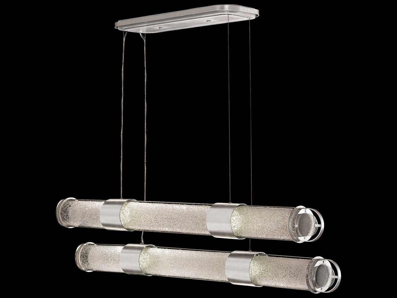 Fine Art Handcrafted Lighting Bond 8-Light Silver Linear Island Pendant