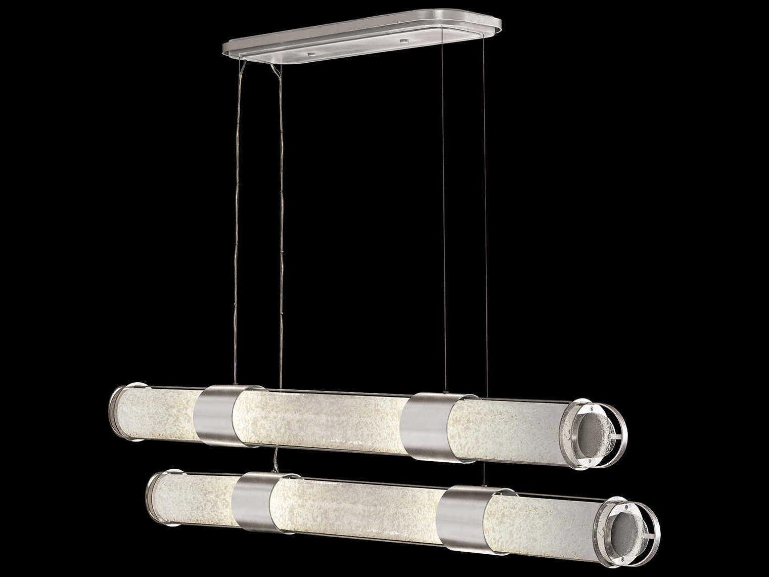 Fine Art Handcrafted Lighting Bond 8-Light Silver Linear Island Pendant