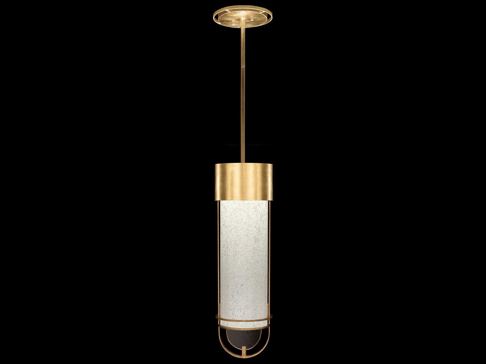 Fine Art Handcrafted Lighting Bond 1-Light Gold Cylinder Mini Pendant