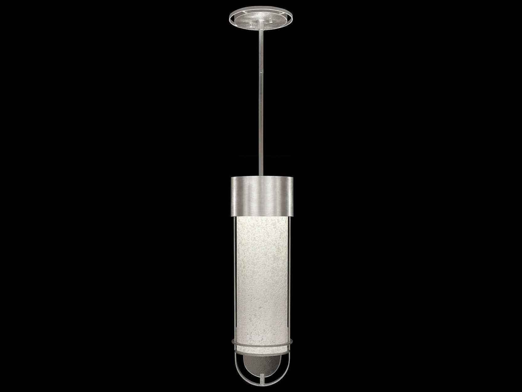 Fine Art Handcrafted Lighting Bond 1-Light Silver Cylinder Mini Pendant