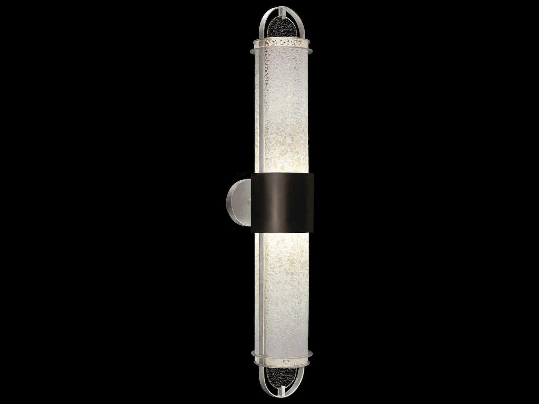 Fine Art Handcrafted Lighting Bond 2-Light Black Silver Wall Sconce