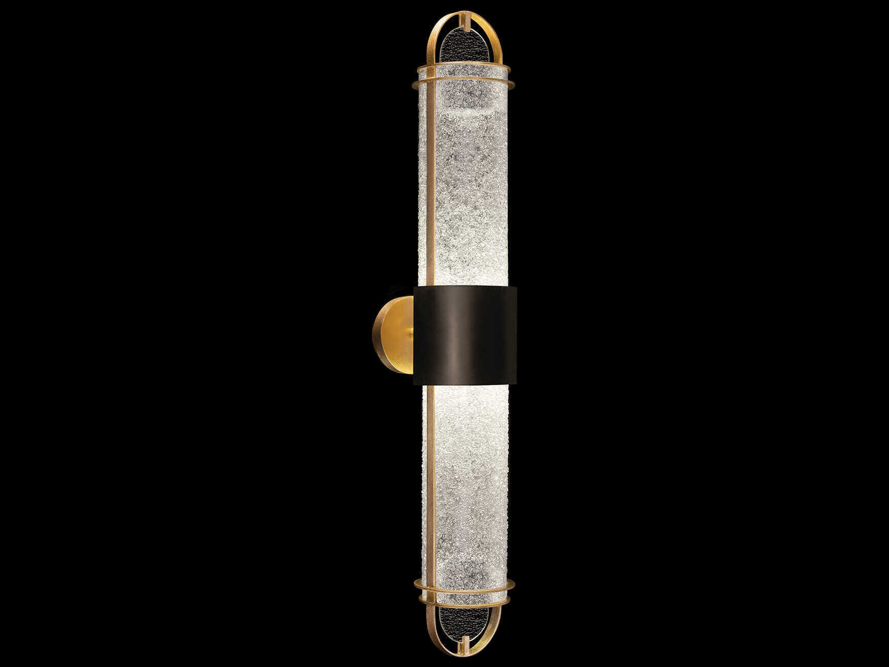 Fine Art Handcrafted Lighting Bond 2-Light Black Gold Wall Sconce