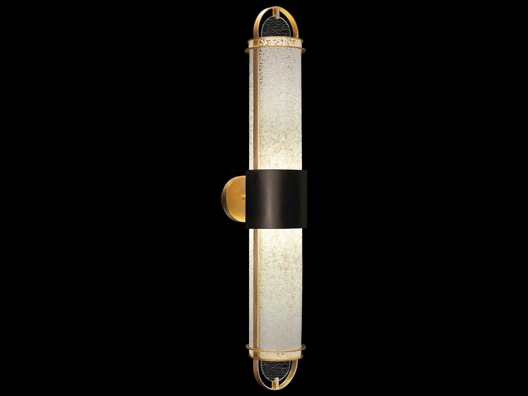 Fine Art Handcrafted Lighting Bond 2-Light Black Gold Wall Sconce