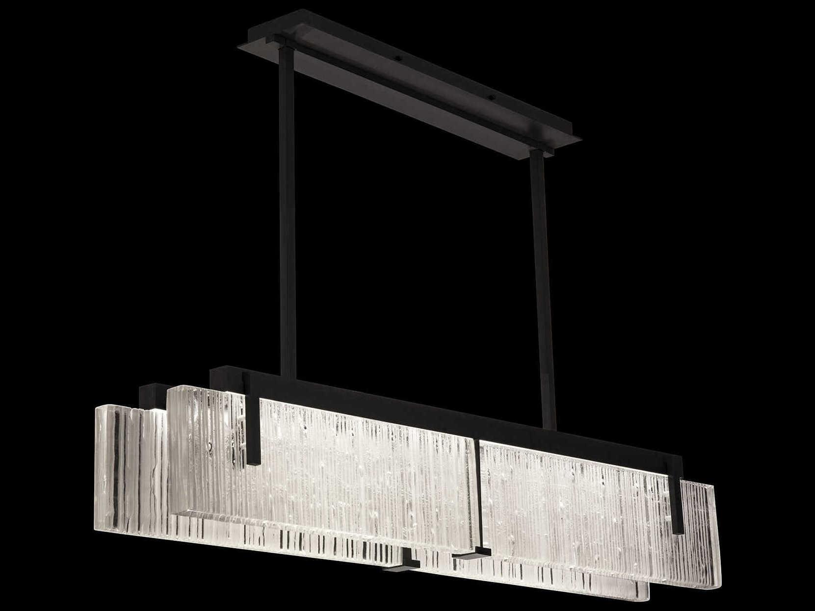 Fine Art Handcrafted Lighting Terra 4-Light Black Linear Island Pendant