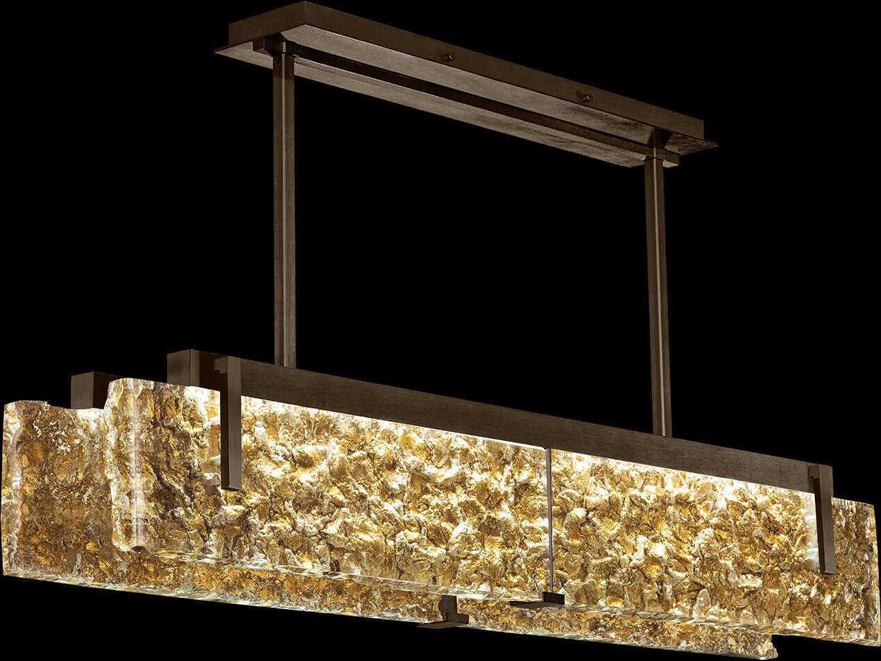 Fine Art Handcrafted Lighting Terra 4-Light Bronze Linear Island Pendant