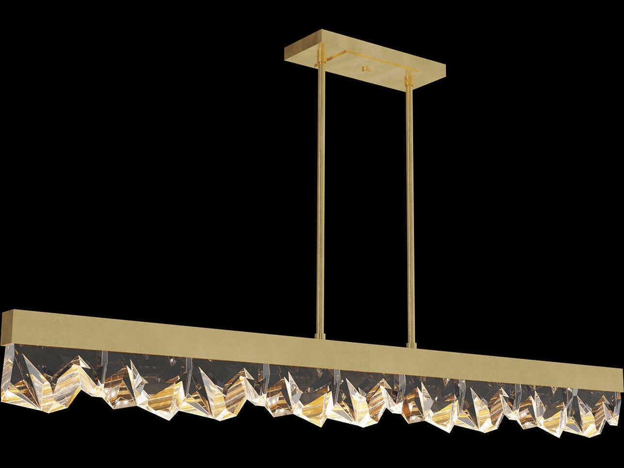 Fine Art Handcrafted Lighting Strata 3-Light Linear Island Pendant