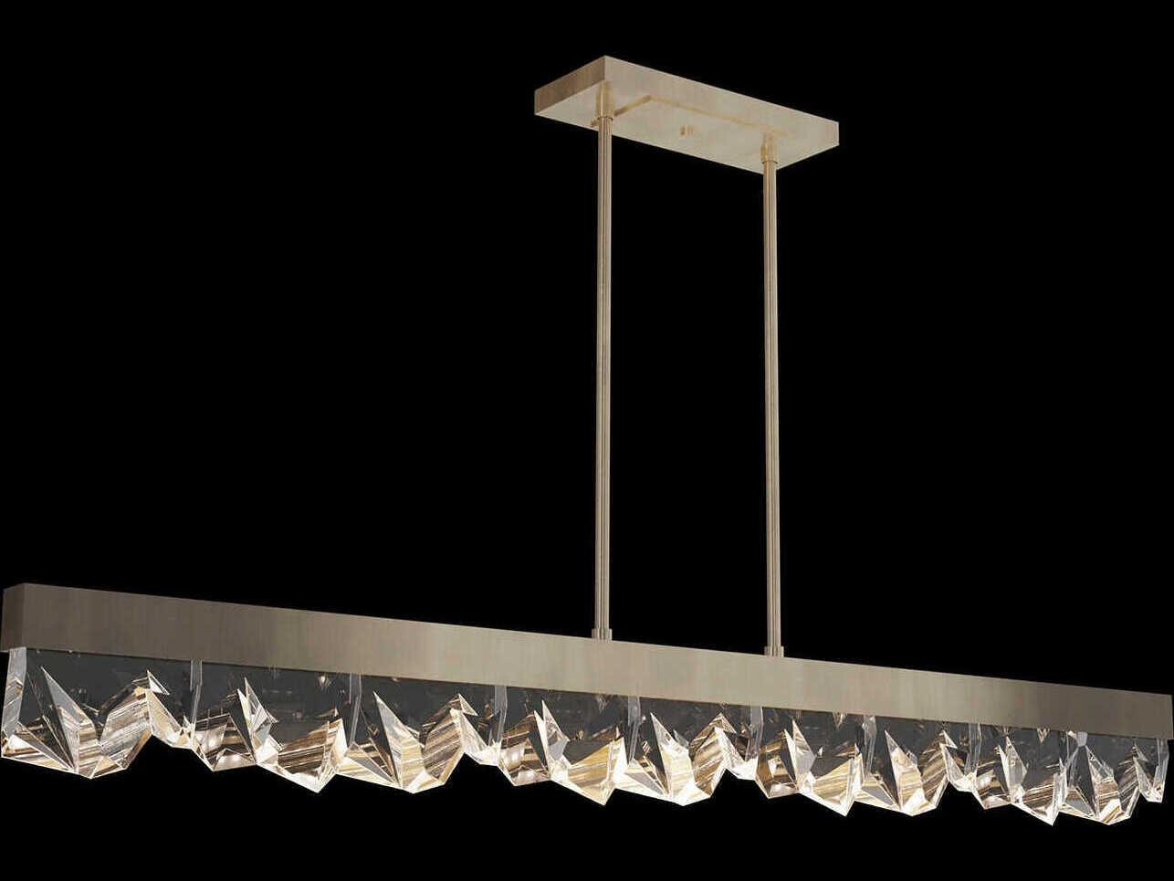 Fine Art Handcrafted Lighting Strata 3-Light Linear Island Pendant
