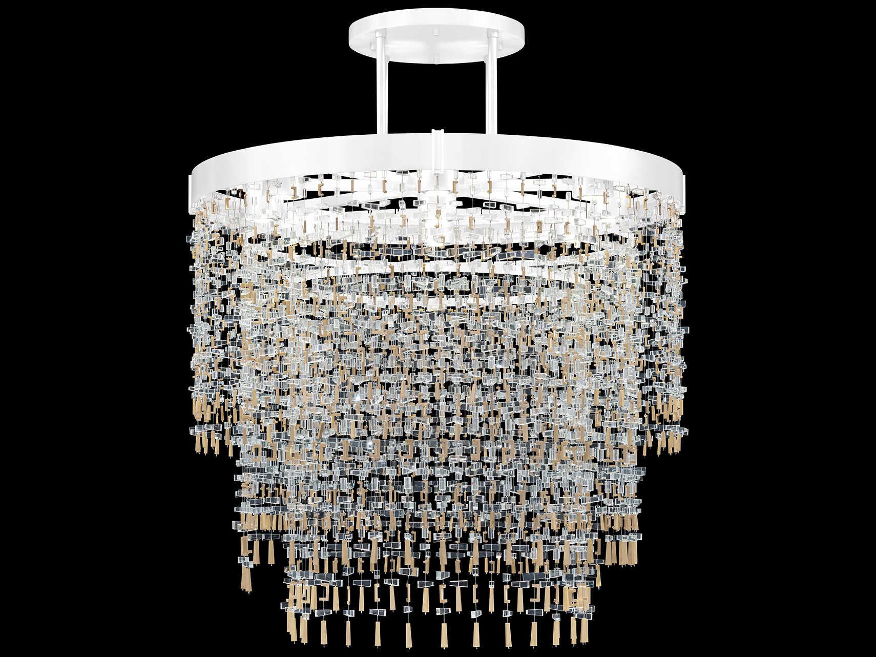 Fine Art Handcrafted Lighting Capri 9-Light White Gloss Round Pendant