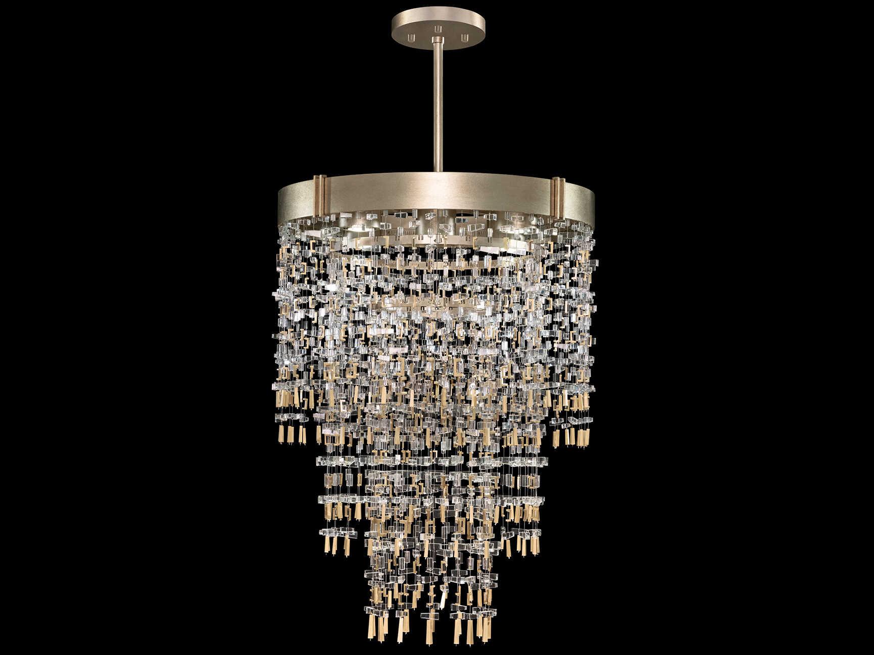 Fine Art Handcrafted Lighting Capri 5-Light Soft Gold Leaf Round Pendant