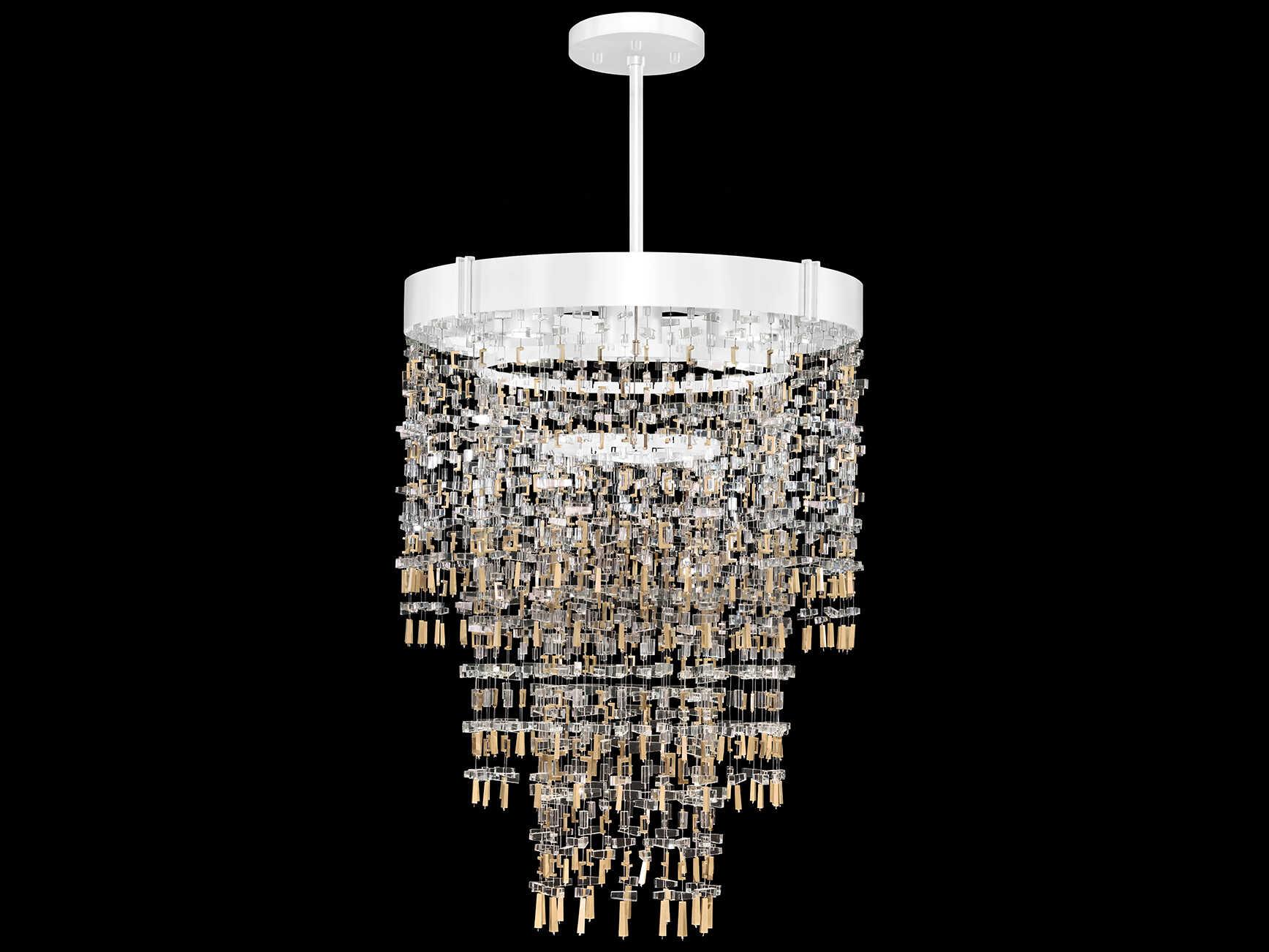 Fine Art Handcrafted Lighting Capri 5-Light White Gloss Round Pendant