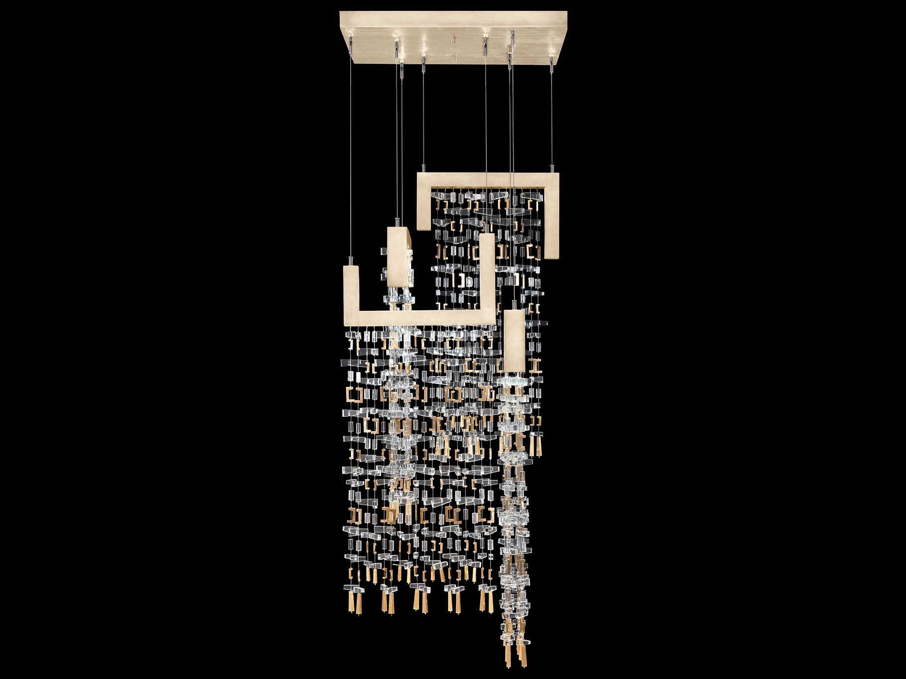 Fine Art Handcrafted Lighting Capri 10-Light Soft Gold Leaf Pendant