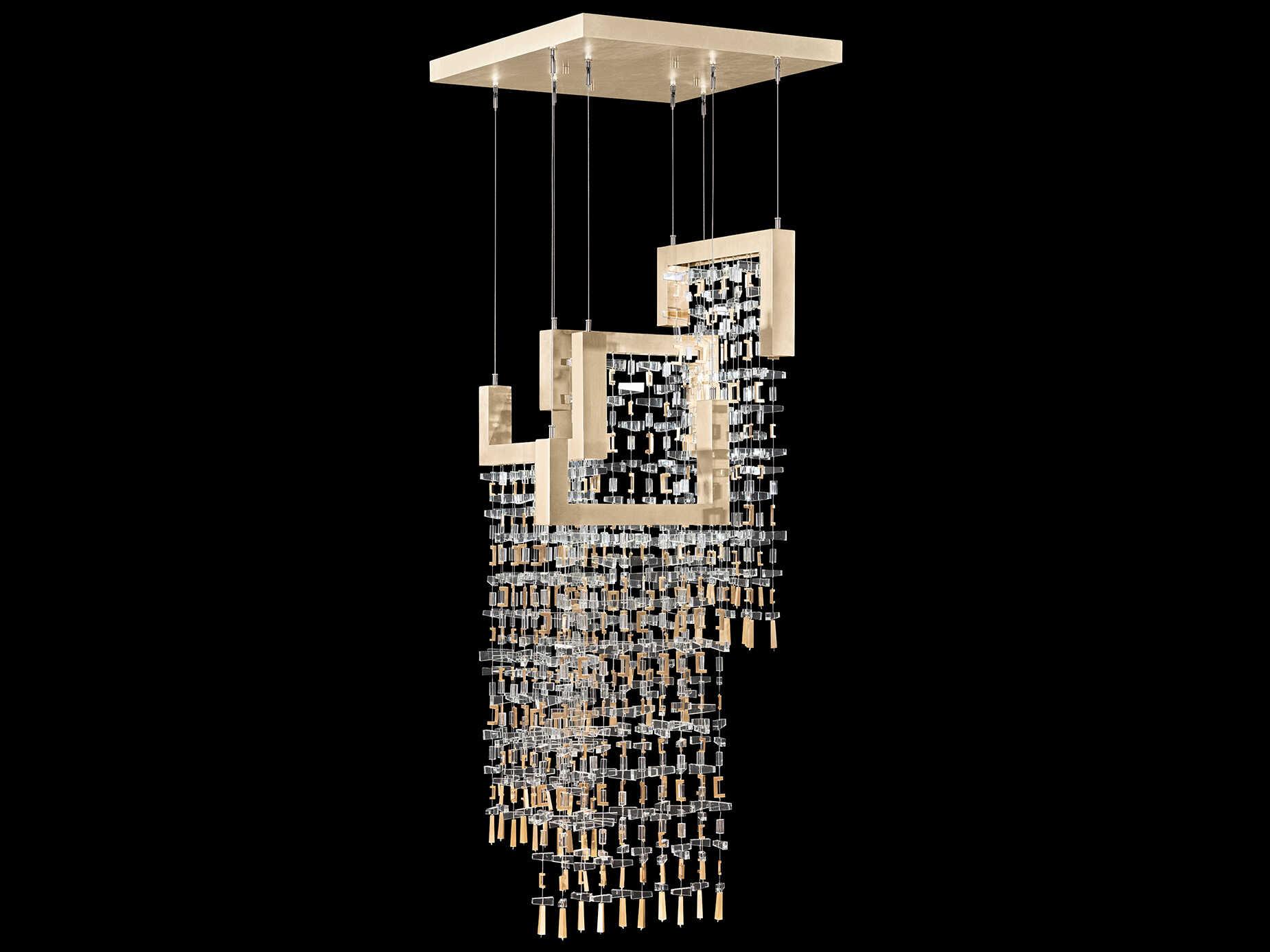 Fine Art Handcrafted Lighting Capri 10-Light Soft Gold Leaf Pendant