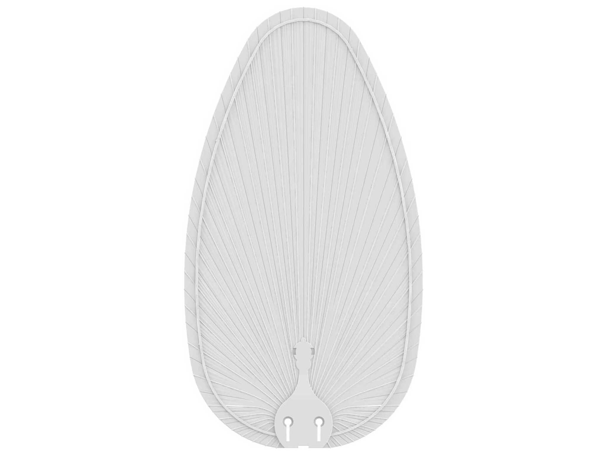 Fanimation Islander Matte White Narrow Oval Palm Blade Set of 5
