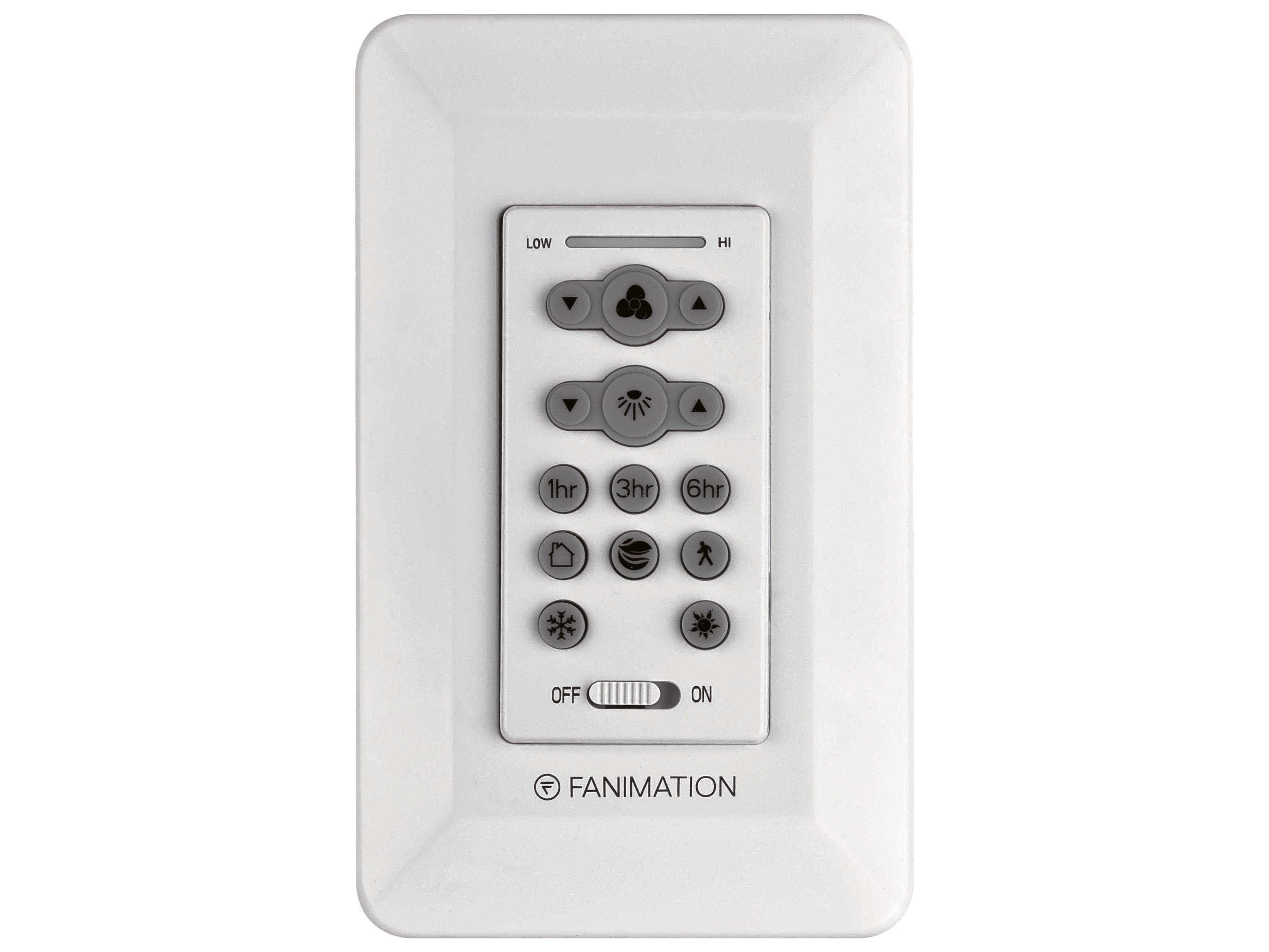 Fanimation Gray / White Reversing DC Motor Wall Control - Fan Speed