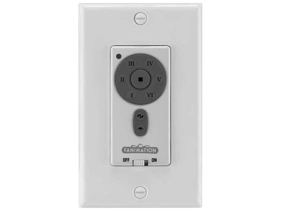 Fanimation Controls Ceiling Fan Wall Control Reversing - 6 Speed DC Motor Fan and Uplight/Downlight - White