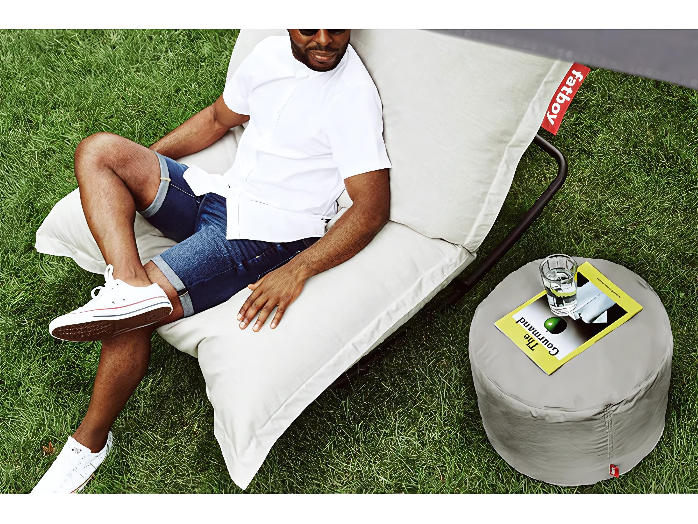 Fatboy Outdoor Point Pouf Ottoman in Grey Taupe